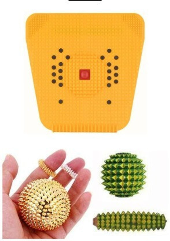 EKiN Acupressure Magnetic Mat, 2 Sujok Rings, Magnetic Ball, Wooden Karela, Ball For For Pain Relief And Stress Relief Massager(Multicolor)