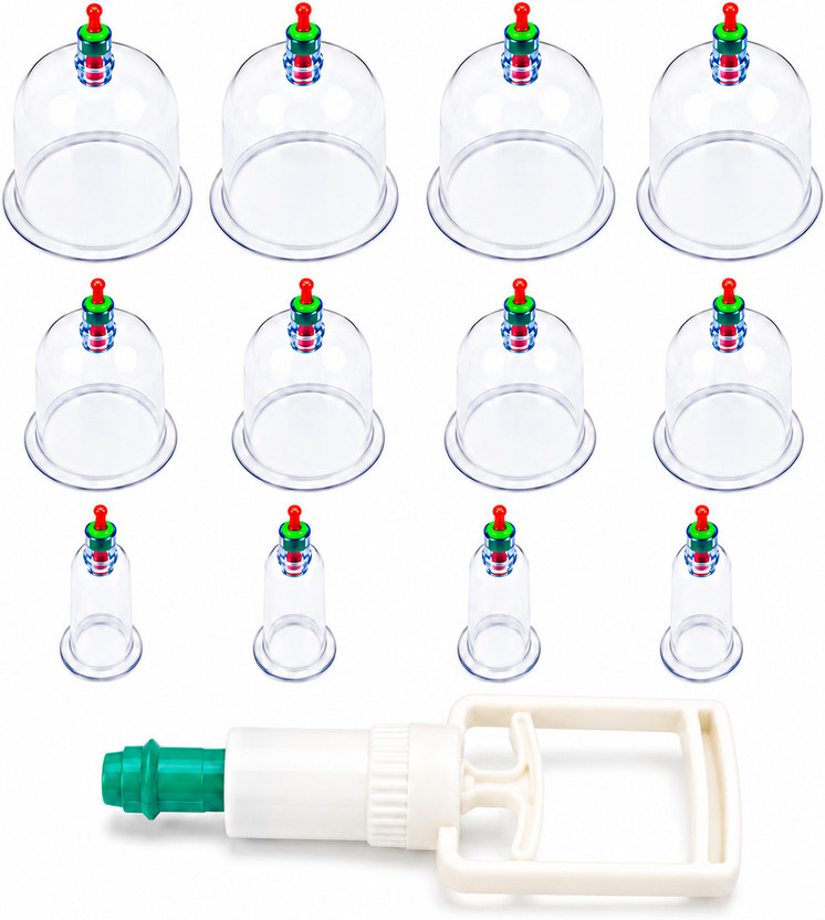 Birud Birud 12 Pcs Massage Cans Cups Vacuum Cupping Kit Pull Out Vacuum Apparatus Therapy Relax Massager Body Suction Pumps Hijama Cupping Kit Set Massager(Multicolor) - Flipkart Deal