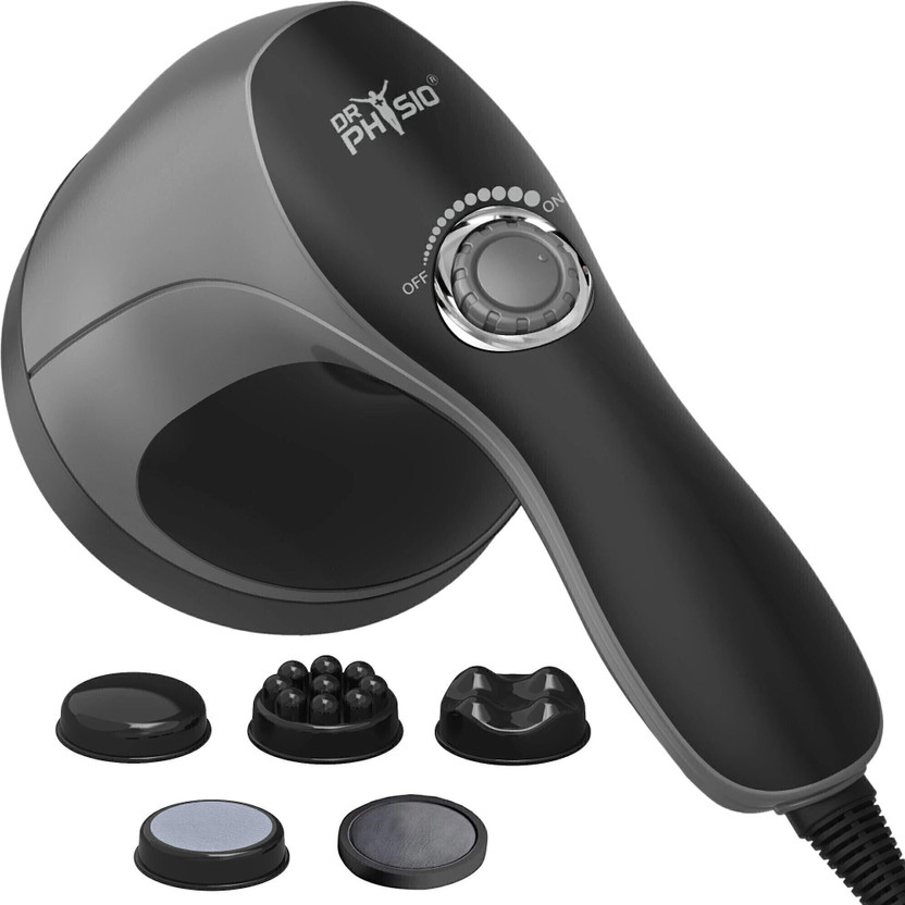 DR PHYSIO (USA) 1021 Full Body Pains Relief Handheld Electric Massager Machine for Relaxation with 5 Massage Heads Vibration Massager(Grey)