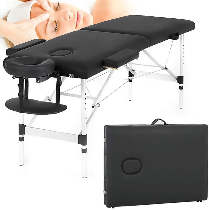 R A Products Bed Spa Foldable 73Inch Height Adjustable 2Fold Salon Bed with Aluminium Legs Bed Spa Foldable 73Inch Height Adjustable 2Fold Salon Bed with Aluminium Legs Massager(Multicolor)