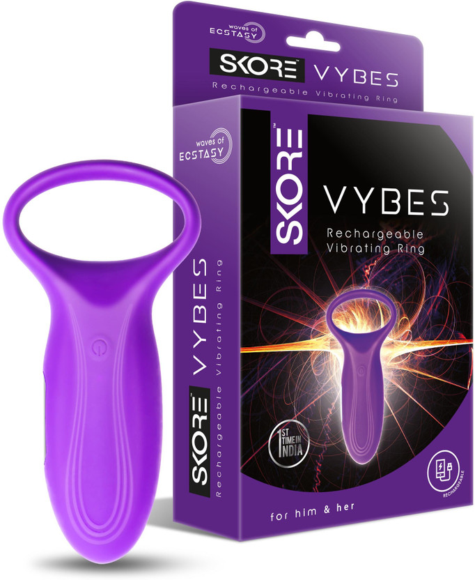 SKORE Vybes 7 Modes Vibrator | For Him & Her | Rechargable Vibrating Massager(Purple)