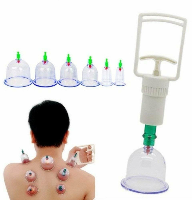 Birud Massage Cans Cups Cupping Kit Massager Body Suction Pumps Hijama Cupping Kit Set 6 Pcs Portable Body Relaxation Massage Manual Therapy Kit for Pain Relief Massager(Multicolor)
