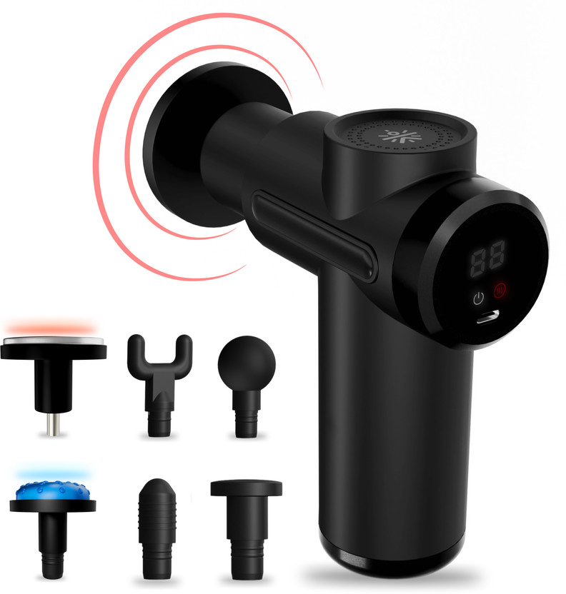 Cult Volt X Hot&Cold Therapy, Silicone head, Pain Relief, Deep Tissue Full body gun Massager(Black)