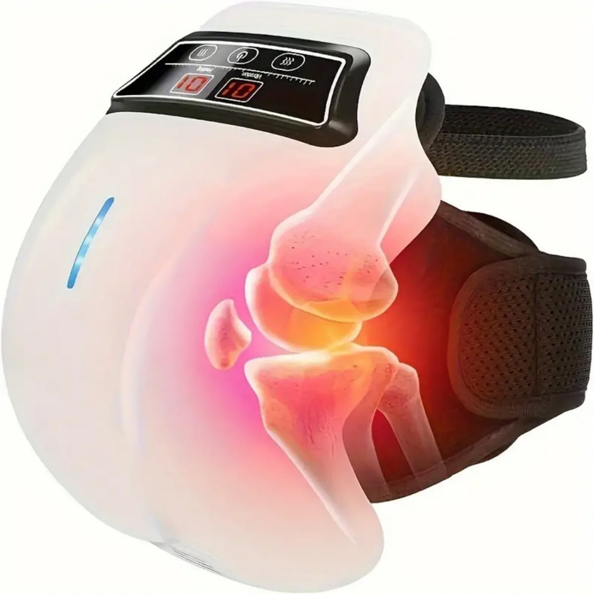 TENS Infrared Pain Relieve Arthritis Knee Joint Treatment Electric Smart Physiotherapy Hot Compress Knee Massager Machine With Heat Massager(White)