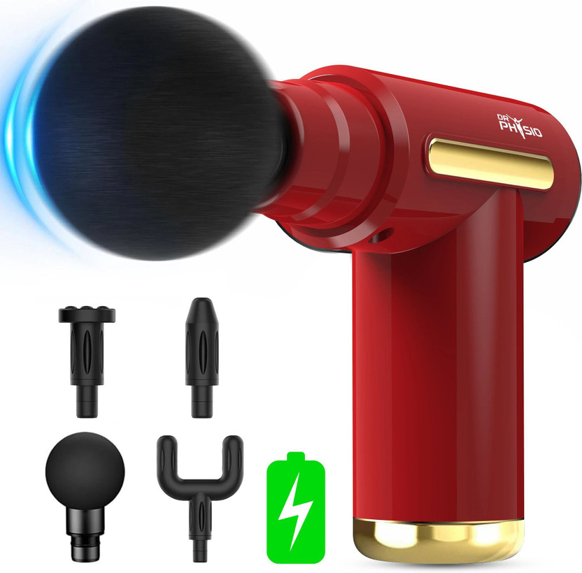 DR PHYSIO USA Supervolt 1041 Electric Full Body Pain Relief Massage Machine Gun Massager(Red, Gold)