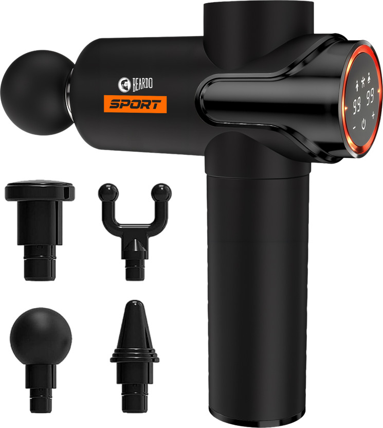 BEARDO Sport Deep Tissue Full Body Massage Gun For Men | 2600 MAH | Adjustable Intensity | Pain Relief Massager(Black)