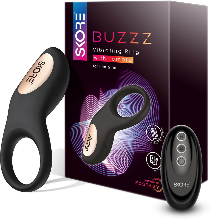 SKORE Buzzz with Remote Control |8 Vibration Mode |Unisex Personal Vibrator Massager(Black)