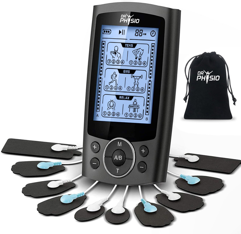 DR DR PHYSIO USA 1040 Dual Channel EMS Tens Massage Machine for Body Pain Relief Period Pain Massager(Black) - Flipkart Deal