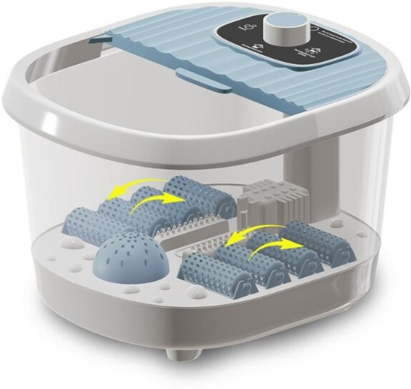 Lifelong LLM1143 Heat & Bubbles Surf Pedicure| 8 Foot Activated Manual Rollers | Foot Spa Massager(Blue)