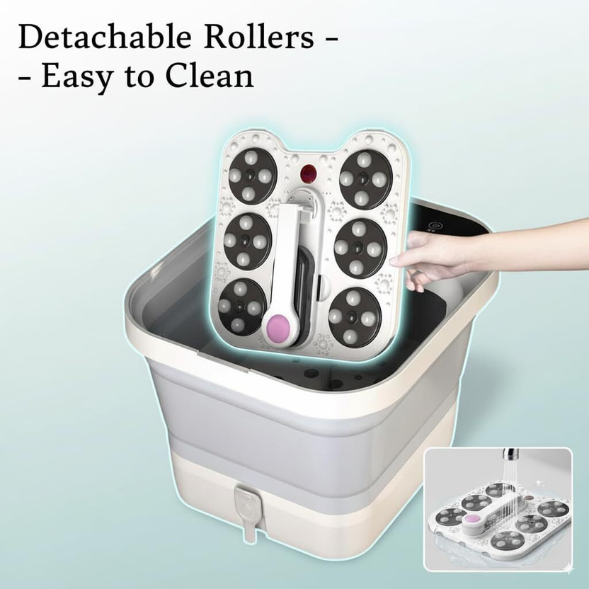 RYM - Relax your mind RYMFS-002 Foldable Automatic Foot Spa Massager withPedicure tub Massager(White)