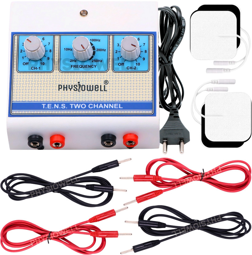 Physiowell Mini Tens 2 Channel Tens Machine for Physiotherapy Nerve Stimulator Physiotherapy Electrotherapy for Pain Relief physiotherapy equipment Massager(White)
