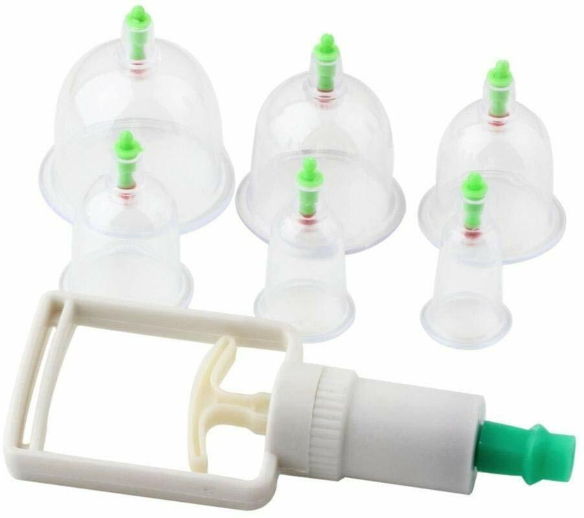 Birud Hijama Cupping Kit Massage Cans Cupping Kit Massager Body Suction Pumps Set 6 Pcs Portable Body Relaxation Massage Manual Therapy Kit Massager(Multicolor)