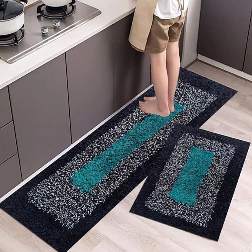 SHIVIMPEX Cotton Floor Mat(Multicolor, Pack of 2, Large)