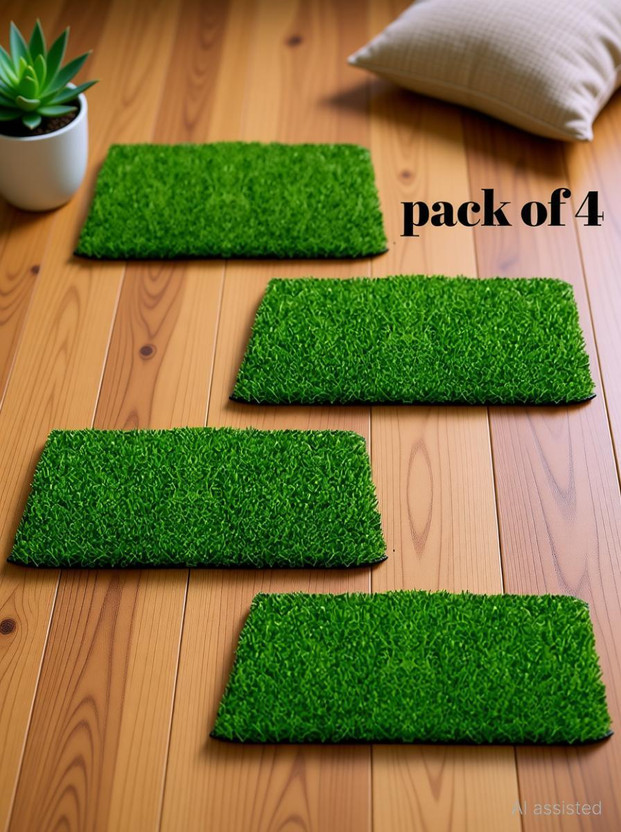ayurwonder ayurwonder Artificial Grass Floor Mat(Green, Pack of 4, Large) - Flipkart Deal