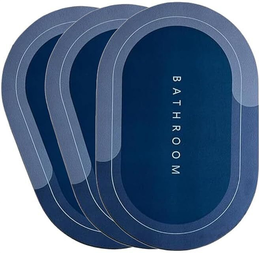Waterproof Rubber Bathroom Mat(Multicolor, Pack of 3, Large)