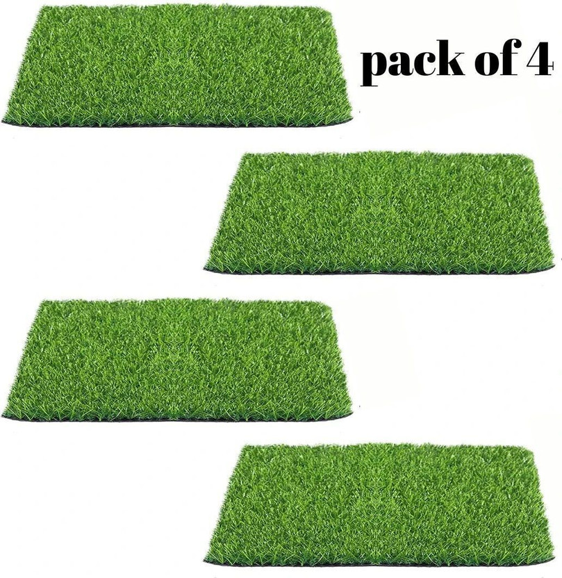 ayurwonder Artificial Grass Floor Mat(Green, Pack of 4, Large)