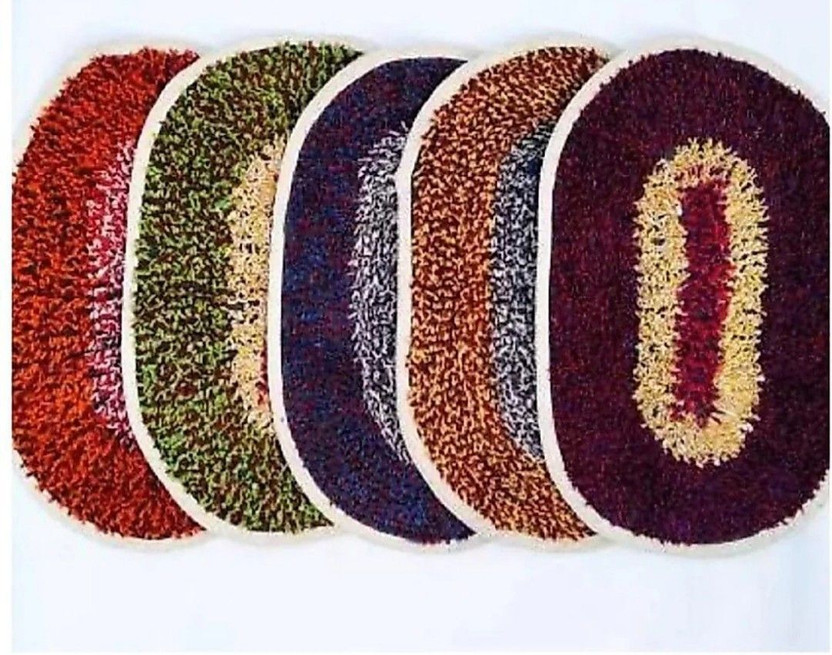 Vivek Handloom Cotton Door Mat(Multicolor, Pack of 5, Medium)