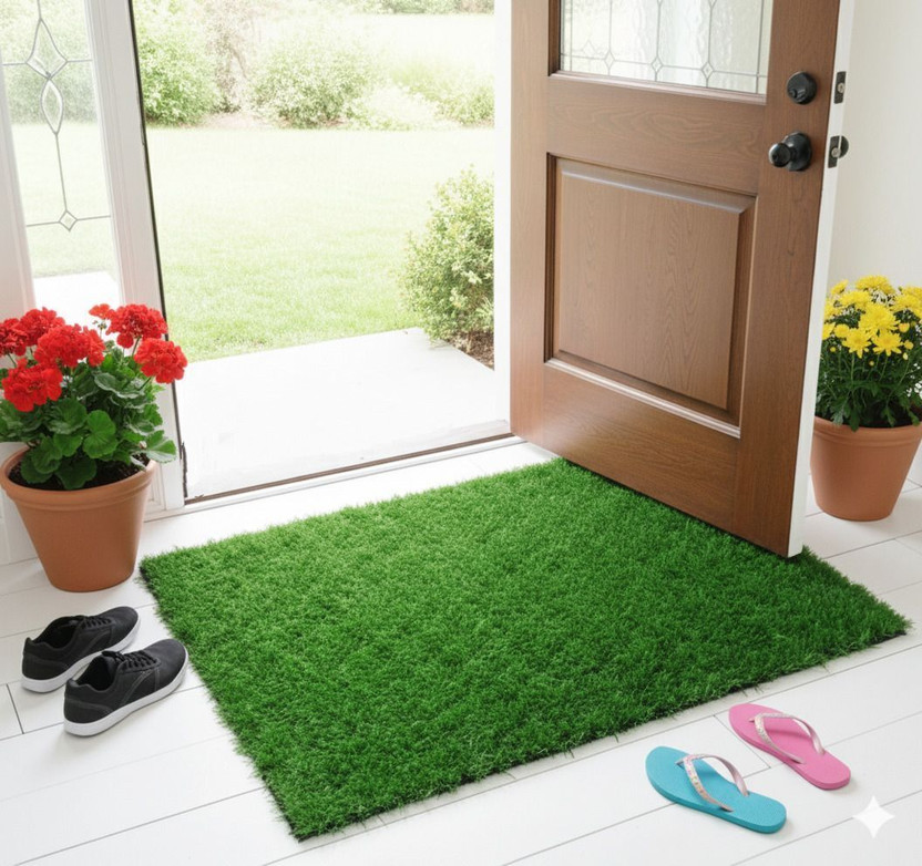 TICOLO Artificial Grass Door Mat(Green, Medium)