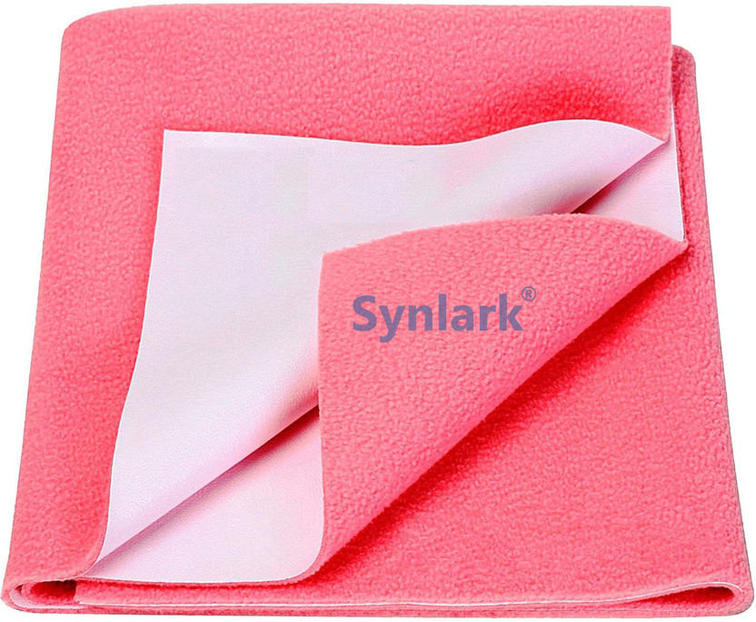 Synlark Fleece Baby Bed Protecting Mat(Salmon Rose, Medium)