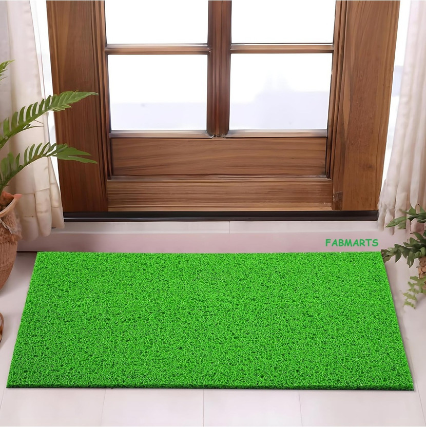 FABMARTS PVC (Polyvinyl Chloride) Door Mat(Green, Medium)