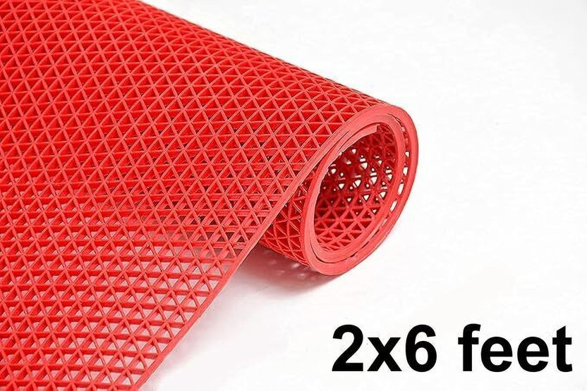 Banchmark Home Furnishings Rubber Floor Mat(Red Mat 2 x 6 feet, Large)