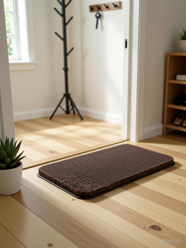 HOWNICE Rubber Door Mat(Brown, Medium)