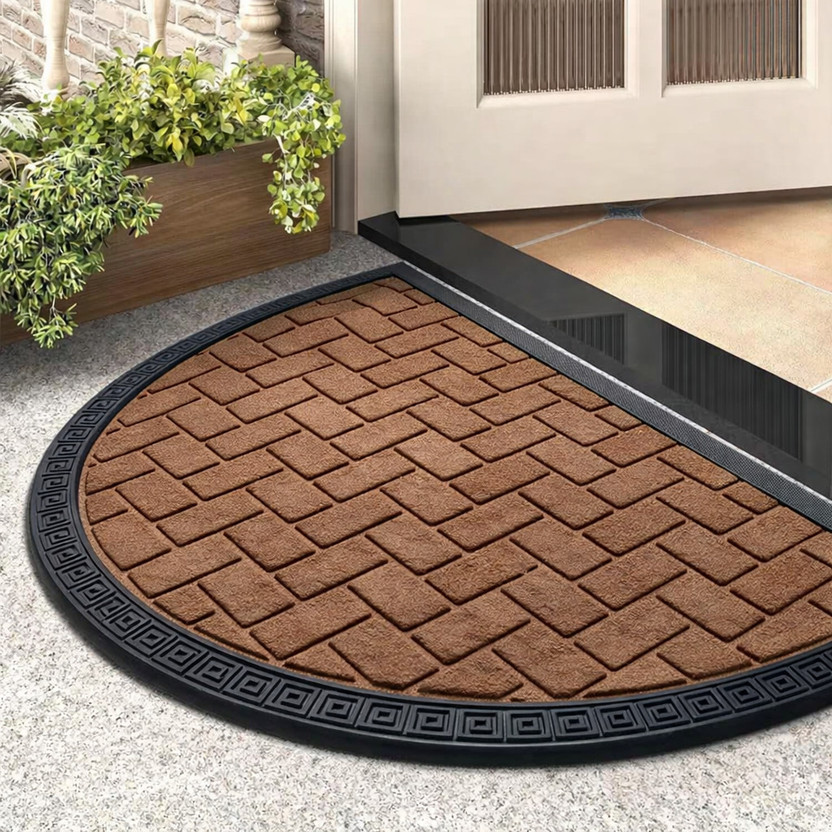 Shoppingzone PP (Polypropylene), Rubber Door Mat(Premium Quality Brown-Biscuit, Extra Large)