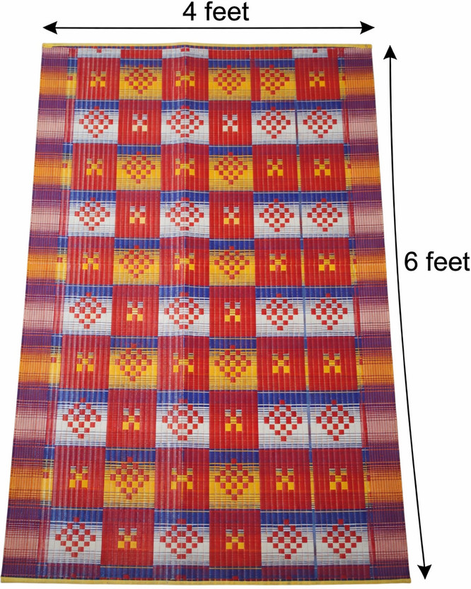 HANU CHATAI Polyester Chatai Mat(Red, Small)