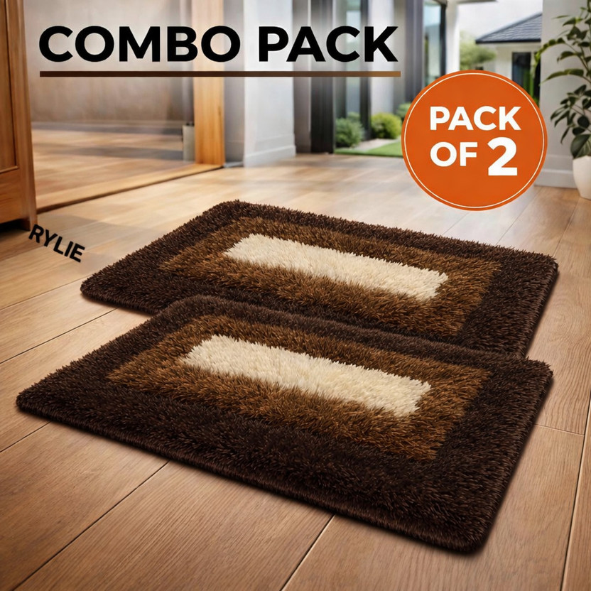 Rylie Microfiber Door & Floor Mat(Brown, Beige, Medium)