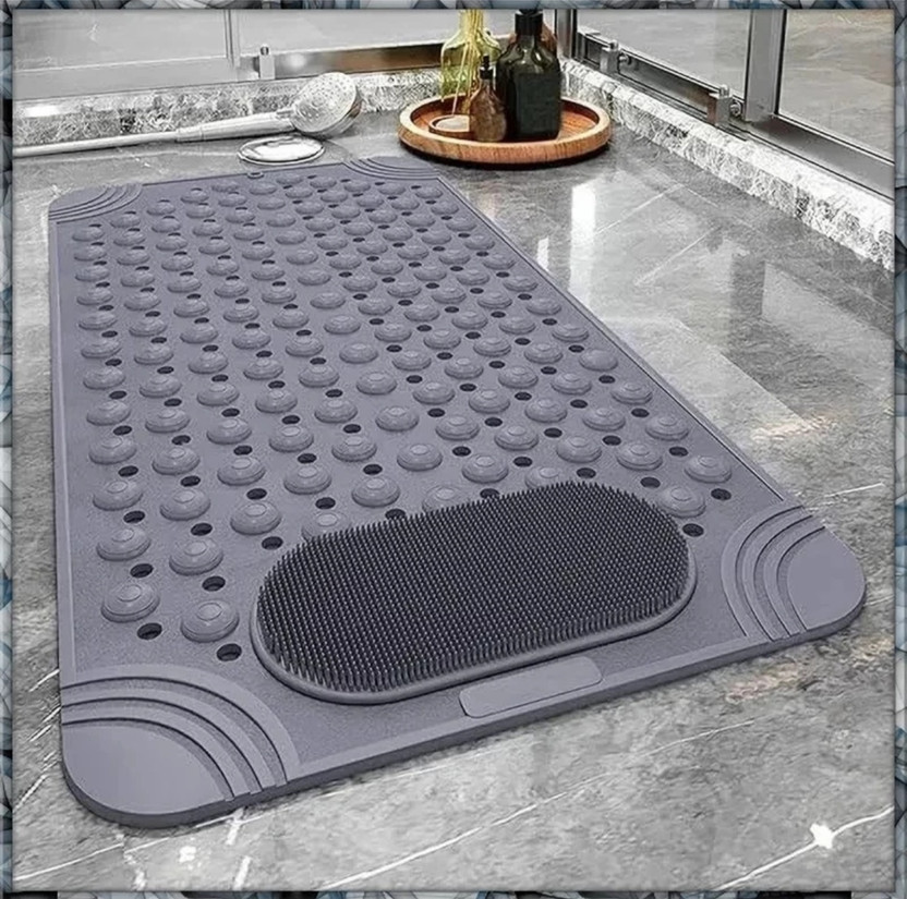 Peregrine Rubber Bathroom Mat(Gray, Medium)