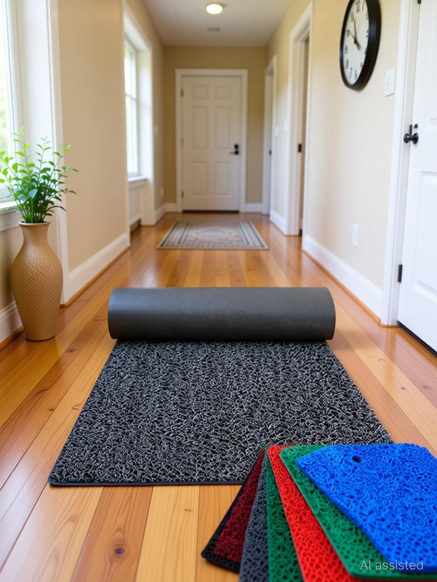 GreenLife PVC (Polyvinyl Chloride) Door Mat(2 feet 6 feet ,indor outdoor use grey, Medium)