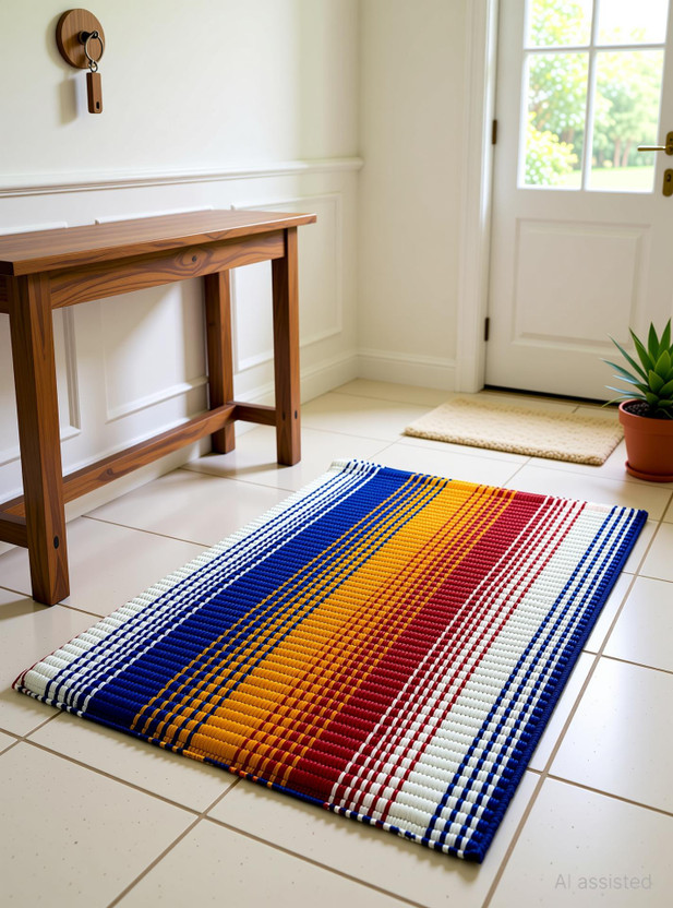 Oceanstyle PP (Polypropylene) Chatai Mat(Multicolor, Small)
