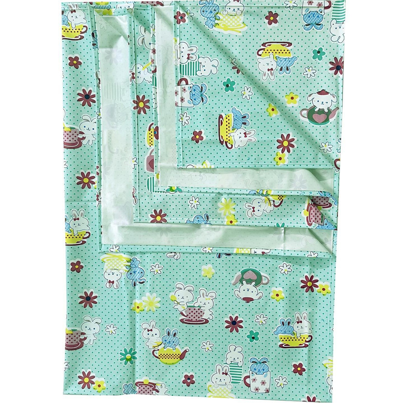 ECOSOFT Plastic Baby Bed Protecting Mat(GREEN RABBIT, Large)