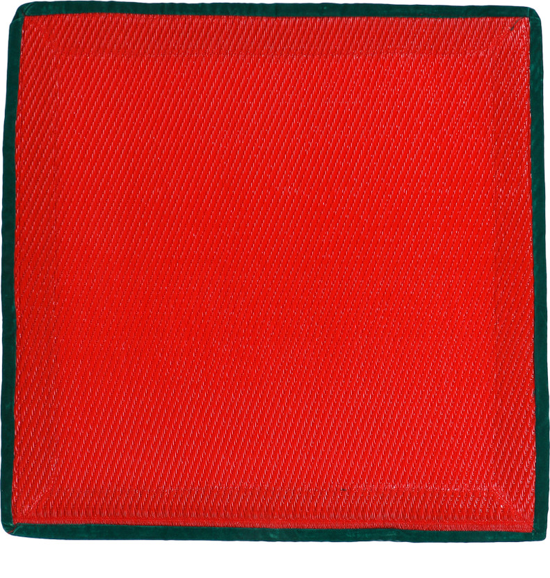 AutoRetail Velvet Prayer Mat(Red -Pooja Mats ( Pack Of 1 ) [ 24 * 24 inch ] . Premium Quality Prayers Mats, Medium)