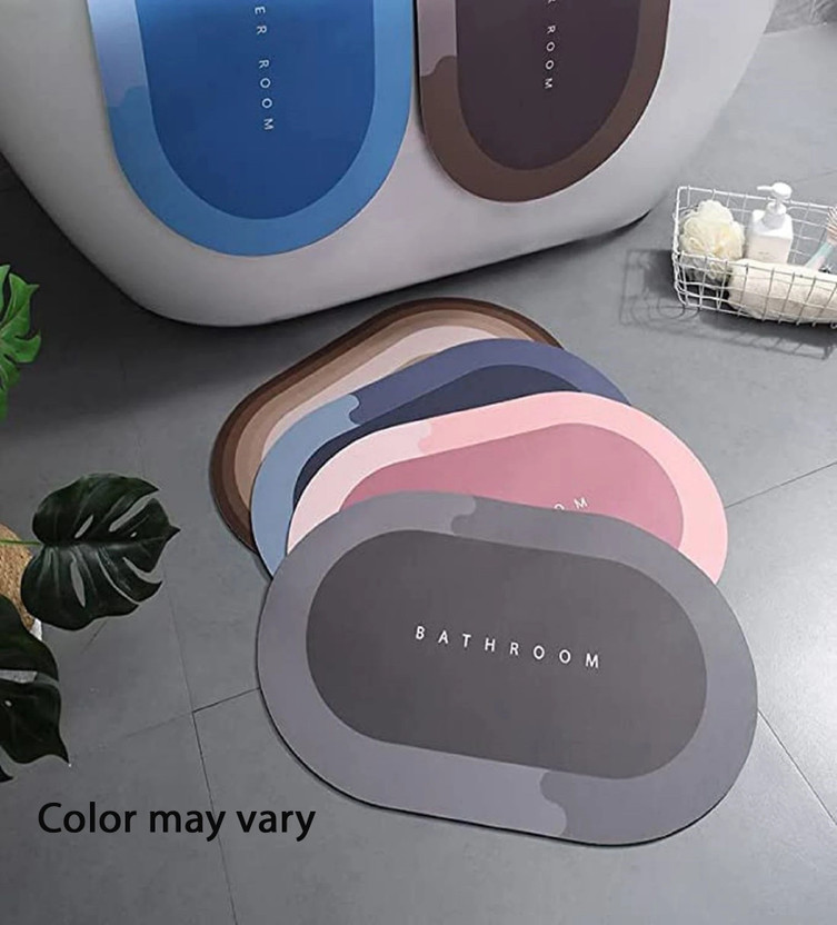 DHARMANANDAN Rubber Bathroom Mat(Multicolor, Pack of 2, Large)