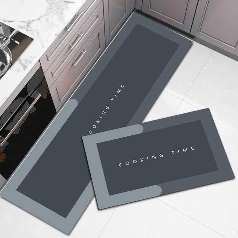 SPRSE Rubber Floor Mat(Grey, Pack of 2, Large)