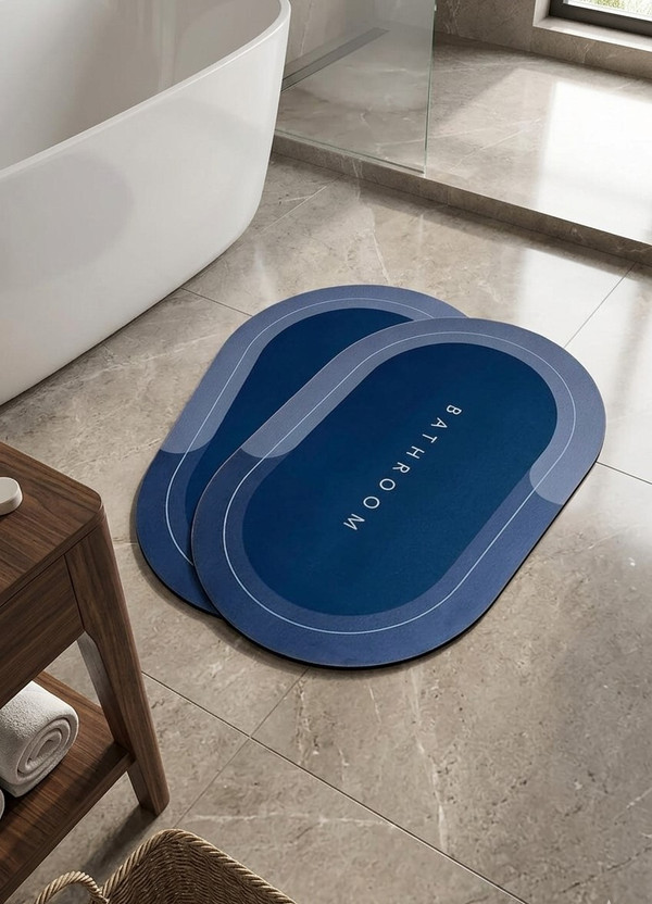 hetvi hetvi Rubber Bathroom Mat(Blue, Pack of 2, Medium) - Flipkart Deal