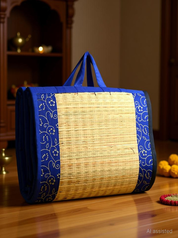 Kala Kala Darshan Crafts Bazaar Cotton Chatai Mat(Blue, Extra Large) - Flipkart Deal