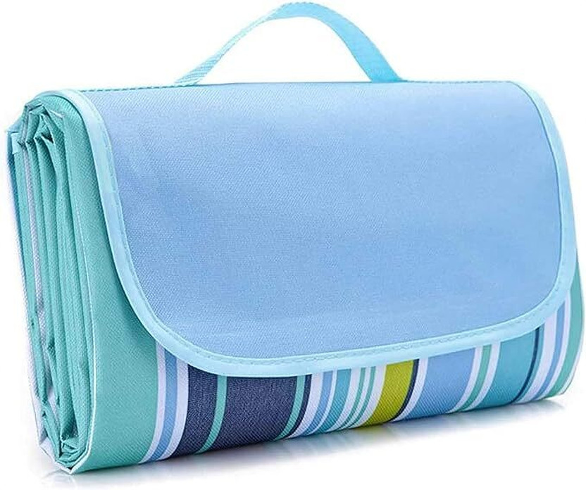 RadheTrade Polyester Chatai Mat(Blue, Medium)