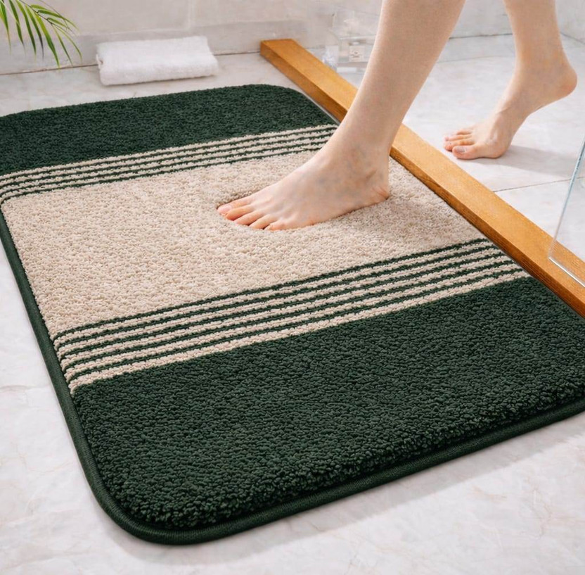 HOWNICE Cotton Door Mat(Green, Beige, Multicolor, Medium)