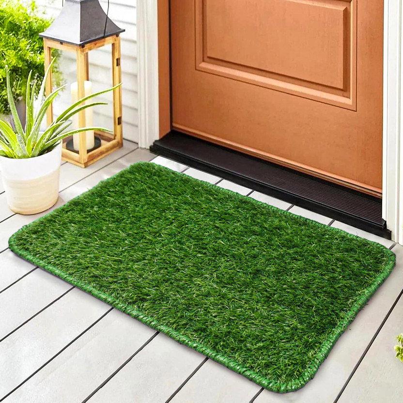 STATUS Artificial Grass Door Mat(Green, Small)