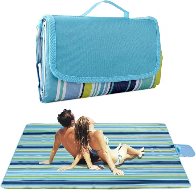 SIMESTICH Polyester Chatai Mat(Blue Multicolor, Large)