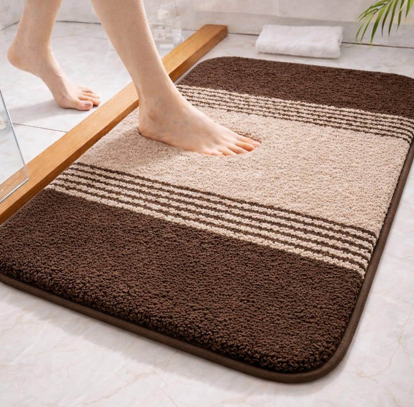 HOWNICE Cotton Door Mat(Brown, Beige, Multicolor, Pack of 2, Medium)