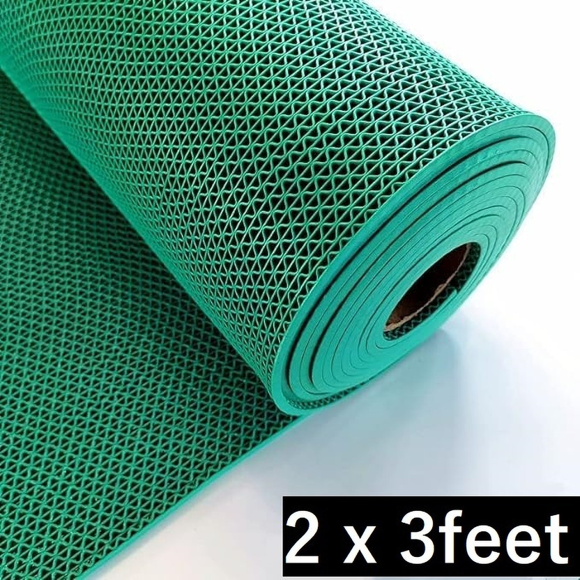 Shoppingzone Rubber Bathroom Mat(Green-Multiuse-3feet, Large)