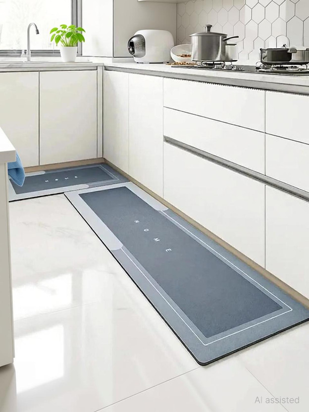 Diseno Rubber Floor Mat(Multicolor, Pack of 2, Large)