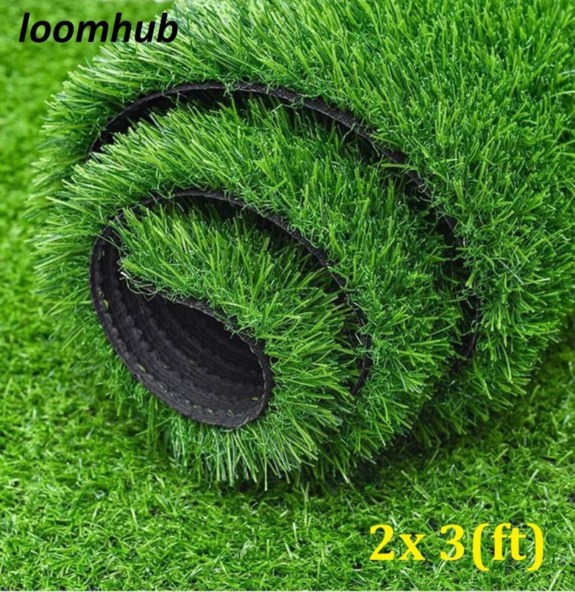 loomhub Artificial Grass Floor Mat(Green, Medium)