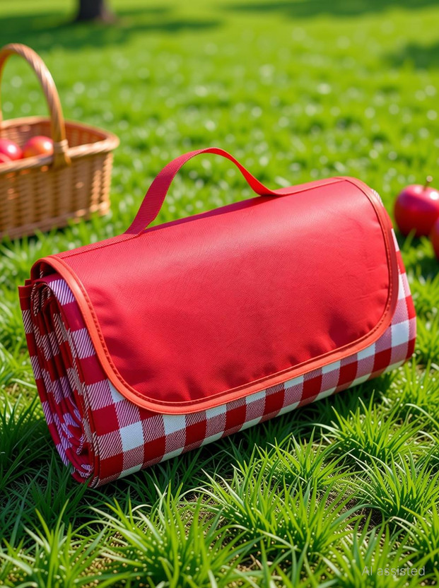 CRAZYABBS Polyester Chatai Mat(Red, Extra Large)