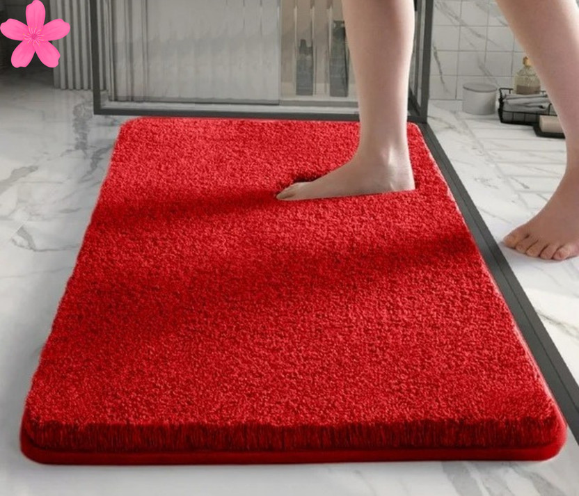 HOWNICE Cotton Door Mat(Red, Medium)