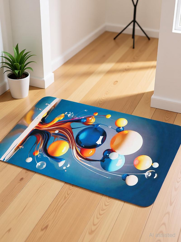 BELLA TRUE Rubber Bathroom Mat(Teal, Pack of 2, Medium)
