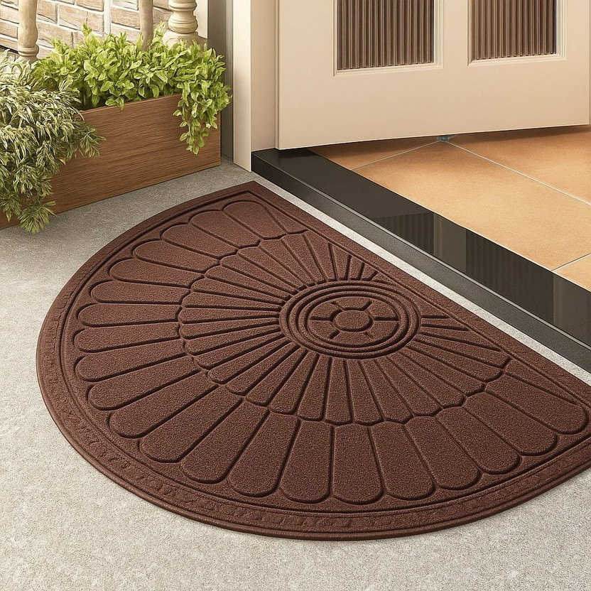 Creativedecorr Microfiber Door Mat(Brown, Large)